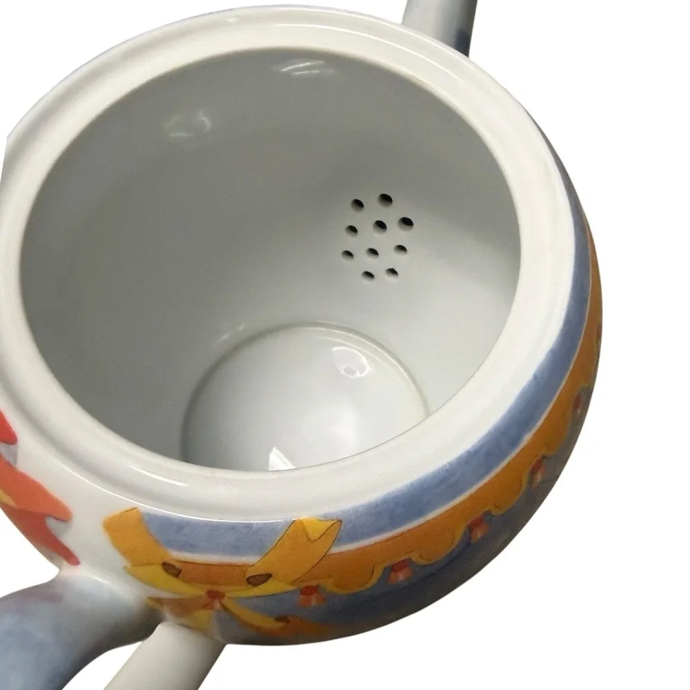 Williams-Sonoma Teapot & Lid Porcelain Montgolfiere‎ Hot Air Balloon Pattern